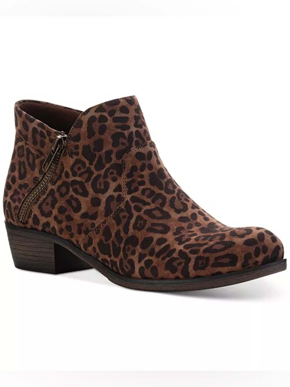 Sun + Stone Abby Double Zip Booties Leopard Print - Size 6